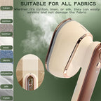 Portable Clothing Steamer, 800W 2-In-1 Iron & Clothes Steamer,A 30S Fast Preheating High-Power Clothing Wrinkle Remover That Is Not Picky About Fabrics and Suitable for Both Home & Travel (Beige)