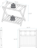 Casual Home Shelf-White Luggage Rack, 26.75" Wide