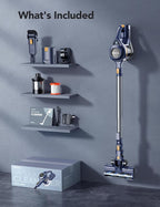 Cordless Vacuum Cleaner, Rapid Clean 23 Kpa Powerful Suction, 1.3 L Large Capacity, 2 Modes & 30Mins Runtime, Rechargeable Stick Vacuum for Pet Hair Hardwood Carpet - Blue