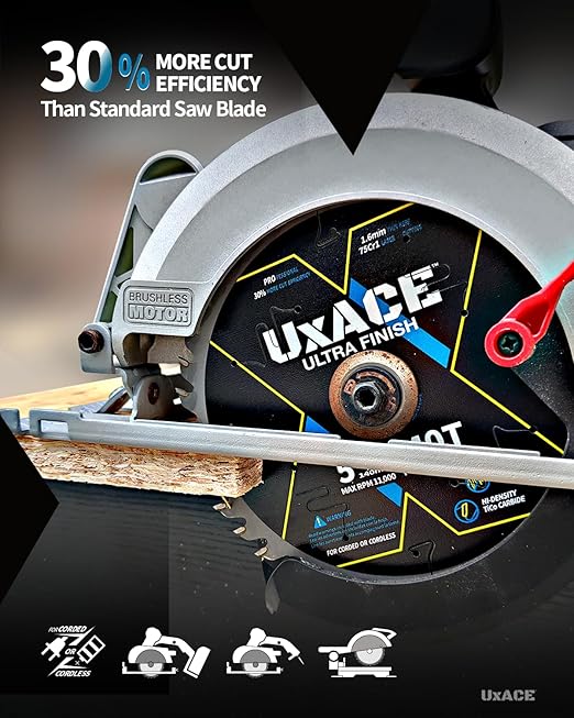 5-1/2-Inch 40-Tooth Circular Saw Blade with 10 mm Arbor, Ultra Finish Wood Cutting, Carbide Tip, Thin Kerf, for Plywood, MDF, OSB, Laminated, 2 Pack
