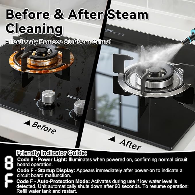 Steam Cleaner for Home, 2500W Portable Handheld Steamer for Cleaning, Large Capacity Tank Pressurized Steam Cleaning Machine for Car, Bathroom, Kitchen, Furniture, Grout, Floor, Tile