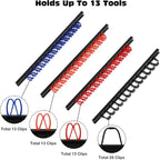 AIRTOON 10 PCS Screwdriver & Wrench Organizer, Plastic Rail Wrench Hanger with Clips, Pegboard Tool Holder, Wear Resistance Improved