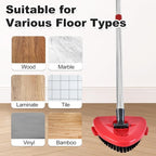 4 Part Stainless Steel Spin Mop Handles, Mop Base & Upgrade Scrub Brush Combo for Ocedar EasyWring 1 Tank Spin Mop System, Mop Handle Mop Base & Brush Set for O Cedar Mop, Universal Thin Screw Joints