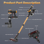 Tikom V500 Cordless Vacuum Cleaner for Home, 40000Pa/450W Stick Vacuum with LED Touch Screen, Charging Wall Dock, Anti-Tangle, Lightweight Handheld Vacuum for Pet Hair, Hard Floor, Carpet