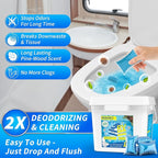 RV Toilet Treatment Drop Ins, Extra Strength Septic Tank Treatment & Cleaner, Waste Breakdown/Odor Control, RV Black Tank Treatment for RVs, Boats & Portable Toilets, Odor Eliminator (50 Pack)