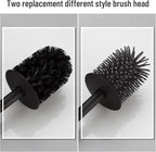 BVL Toilet Brush and Holder Black Toilet Bowl Brush for Ceaning with Stainless Steel Handle Wall Mounted