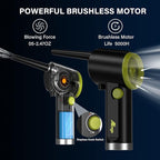 Compressed Air Duster, Electric Air Duster, Handheld Cordless Air Duster, Stepless Speed Motor, 6000mAh Rechargeable Air Blower, Type-C Fast Charge, for Computer, Keyboard, Pet House…