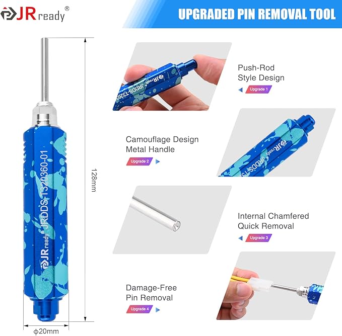 JRready ST6550 .093” Pin Connector Kit 2 3 4 6Pin Connectors Power Crimp Housing Plug 1189 Series Male Female Terminal 14-20AWG Standard Molex 5.03mm Pitch with Crimper Upgraded Pin Removal Tool