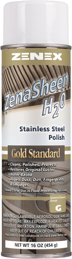 Zenex ZenaSheen H20 Stainless Steel Polish - Professional-grade Water-based Metal Cleaner, Polish & Protectant | Remove Grime & Restore Shine | Stainless Steel, Chrome, Brass & More | 16 oz (12 Pack)