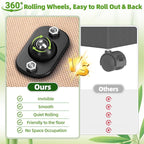 Livole 2 Pack Bamboo Under Bed Storage with Wheels, 6 inches Underbed Storage Containers, 56L XXL Rolling Under Bed Storage Bins with Clear Lid & Label for Clothes, Blankets, Sweater, Shoes