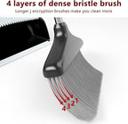 Broom with Dustpan Combo Set 54” Long Handle Household Dust Pan for Home Office Kitchen Cleaning （Black & Grey）