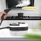 White Steam Cleaner 1200ML 2500W High Temperature Pressure Handheld Steam Cleaning Machine with Brush Heads and Gloves 7 in 1 for Car Floor Kitchen Bathroom Window Furniture