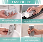4 Pack Damp Dusting Sponge Duster, Grey Dust Cleaning Sponge, Reusable Household Cleaning Sponge Tool for Blinds, floorboards, Fan Blades, Vents, Glass, Railings, Mirrors