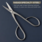 Wazakura Yasugi Stainless Steel Made in Japan Satsuki Bonsai Scissors 7.09" (180 mm), Hasami Pruning and Trimming Shears, Japanese Gardening Tools - Yasugi Stainless Steel Satsuki