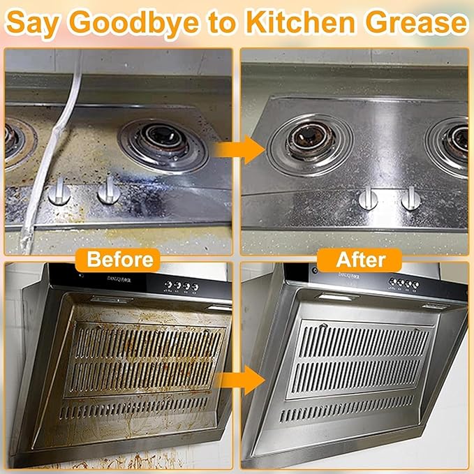 16.9 Fl Oz Heavy Duty Degreaser Cleaner Spray, Kitchen Heavy Oil Cleaner,Kitchen Degreaser, Multipurpose Foam Cleaner Spra,Grime, And Stains On Microwave & Oven & Stove Top