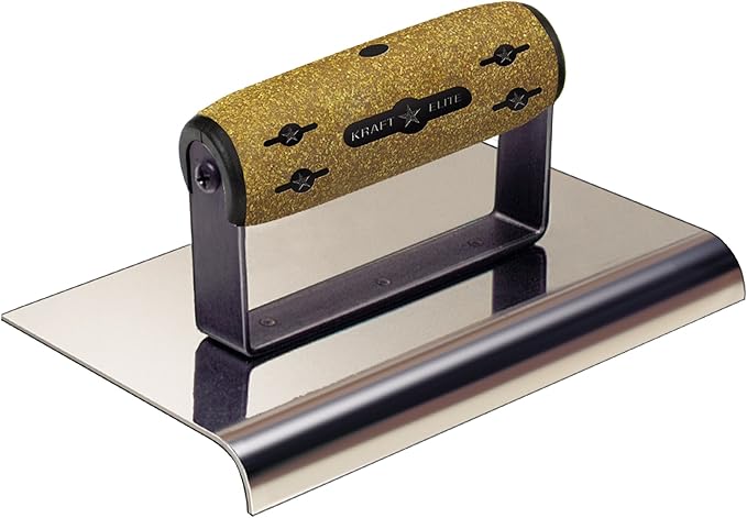 Kraft Tool Kraft CFE240K 10" by 6" 1-1/2-Radius Elite Series Five Star Stainless Steel Highway Edger with Cork Handle (1per Pack)