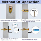 400pcs Self-Drywall Dilling Anchors Screws with 4 Different Expansion Sizes Screw Set, Zinc Plated Steel Dry Wall Screws no Drilling Required, Easy to Install