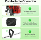 43CC 2-Stroke Weed Eater Gas Powered Weed Wacker, 2 Blade Heads Cordless Lawn Edger Gas Weed Trimmer with Shoulder Strap and Goggles Grass, Trimmer Tools for The Garden and Yard