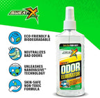 SweatX Extreme Odor Spray - Multipurpose No-Wash Deodorizer - Ideal for Shoes and Gym Clothing - Victory Scent (8 Fl Oz) - 6 Pack