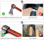 NEDFOSS Vikings Throwing Axes, 2 Pack of 16 Inches Throwing Axe Set with 1065 High Carbon Steel & Wooden Handle. Perfect for Axe Throwing Game, Recreation, Competition & Great Gift for Men（2pcs）