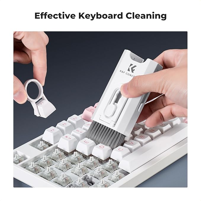 K&F CONCEPT 8-in-1 Electronic Cleaning Kit Keyboard Laptop Cleaner, Multifunctional Cleaning Tool for iPhone AirPo MacBook iPad iwatch,Camera PC Monitor Earbud Tablet,with 5ml Cleaners