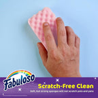Fabuloso Scratch-Free Kitchen Dish Sponges, Purple Cellulose Scrubber Sponge with Scouring Pad for Dishes, Pots, Pans, Counters and Sinks, Tough on Messes, 4.25 x 2.75 x 1.25 in, 6 Count