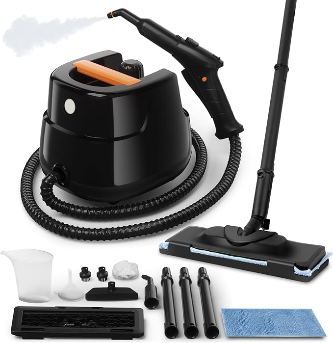Powerful Steam Cleaner for Home, Chemical-Free Multipurpose Steam Cleaner, 3-Steam Volumes Comfy Handle, Portable Deep Cleaning Lightweight Steamer for Car Detailing Carpet Upholstery Tile Grout