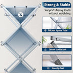 Whitmor Foldable Clothes Drying Rack: 3 Tier Laundry Drying Rack, Collapsible Drying Rack Clothing, Portable Space Saving Clothing Rack for Indoor Outdoor, 22.6" L × 14.6" W × 41.3" H, Gray