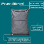 XL Hanging Hamper, Over The Door Hamper with Free Hanging Hooks, Space Saving Over Door Laundry Bag and Laundry Basket for Storage, 2 Pack, (36x22Inch Pop Heather Grey)