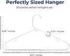 SereneLife Plastic Hangers 30 Pack - Space Saving Clothes Hanger - Durable & Strong Closet Organizers and Storage with Built-in Strap Hooks - Essential for Shirts, Pants, Skirts & Coats (White)