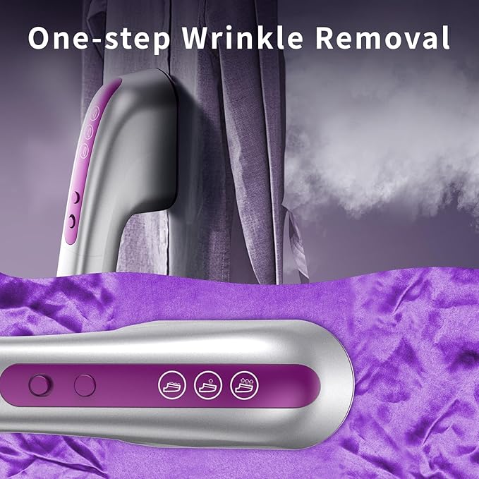 Handheld Steamer for Clothes Portable, 300ml Big Capacity, 1200W Strong Power, 100-250V Dual Voltage for International Travel, One-Step Steam Press for Wrinkle-Free
