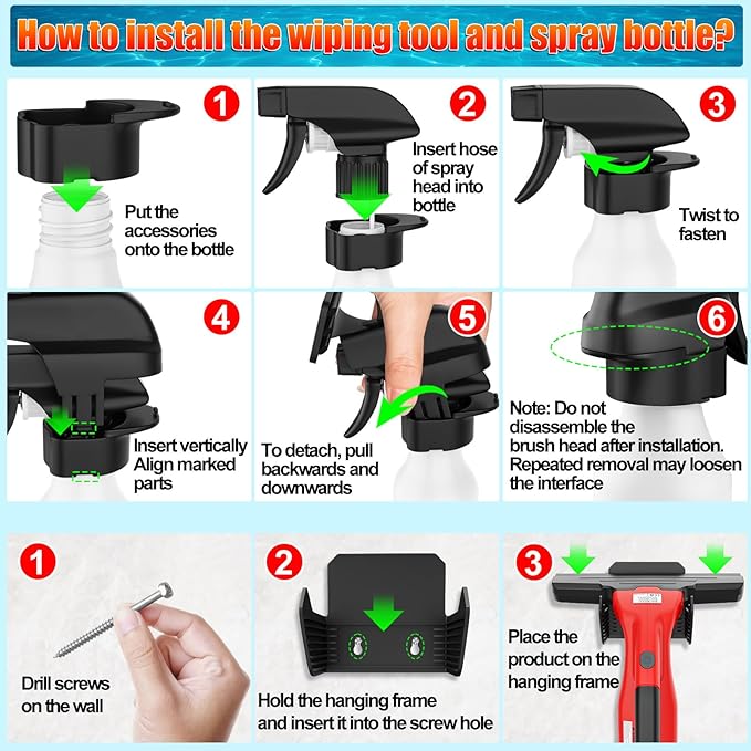 Window Vacuum Squeegee Cordless Compatible for Milwaukee 18V Battery (No Battery), Electric Window Cleaner Window Vacuum, Vacuum Squeegee for Window Cleaning, Mirror, Glass, Car Windshield