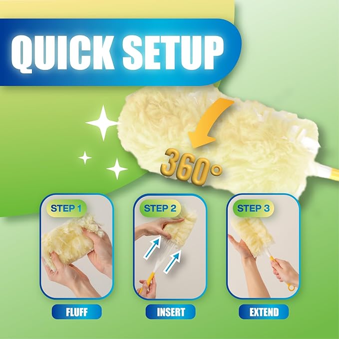 40 Count Disposable Microfiber Duster Refills for Swiffer - 360° Heavy Duty Refills (Handle Not Included)