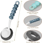 Stainless Steel Scrubber Dish Brush with Handle, Kitchen Steel Wool Pot Scrubber Metal Scrubber Dish Scrub Brush, Steel Scrubbers for Cleaning Dishes Pots, Pans, Grills, Sinks, Dishwashing Supplies