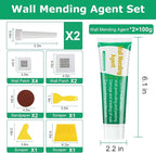 Drywall Repair Kit, 2 Pack Wall Repair Paste, Wall Emulsion Paint, Wall Mending Agent,Wall Surface Hole Fill Quick and Easy Solution