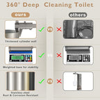 Stain Nickel Toilet Brush and Holder Set, Stainless Steel Toilet Brush for Bathroom,Heavy Duty Silver Toilet Bowl Brush,Deep Cleaning Modern Toilet Cleaner Brush -Space Saving, Covered Brush