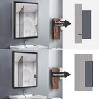 Aluminum Bathroom Medicine Cabinet with Farmhouse Black Framed 16x26 Inches Recess or Surface Mount Mirror Cabinet for Bathroom Toilet Kitchen