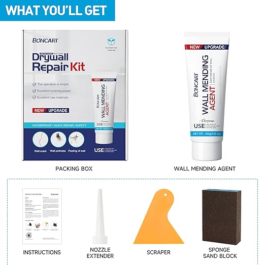 Spackle Wall Repair Kit,Drywall Repair kit,Wall Mending Agent Putty with Scraper,Plaster Wall Repair Paste for Wall Crack/Nail Hole/Graffiti,Wall Surface