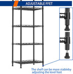 REGILLER 6 Wire Shelving Steel Storage Rack Adjustable Unit Shelves for Laundry Bathroom Kitchen Pantry Closet(Black,11.7" D x 16.8" W x 63" H)