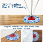 Matthew Cleaning 3Pack Blue Microfiber Spin Mop Replacement Head Compatible with EasyWring Spin Mop Replace Head-EasyWring High Absorbency,Machine Washable,Microfiber Spin Mop Refills