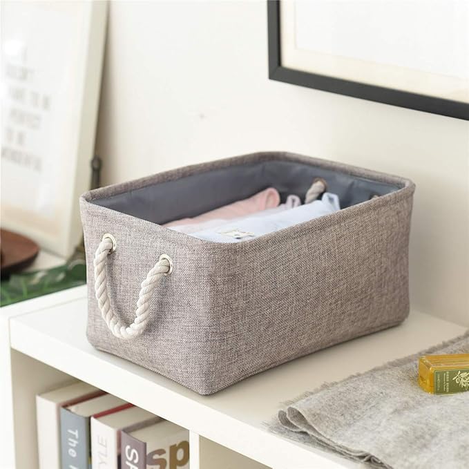 TheWarmHome Large Storage Bins- Storage Baskets for Organizing Shelves, Basket Organizer for Closet Bookshelf Dog Toy Nursery Clothes Laundry Home Organization, Fabric Storage Cubes W/Handles