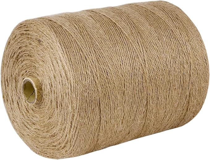 SMART&CASUAL 3600 Ft Natural Jute Twine String Thin Hemp for Craft Plant Garden Gift Wrapping Christmas Handmade Arts Decoration Packing String Home Decor (3600 FT * 2mm (3Ply))