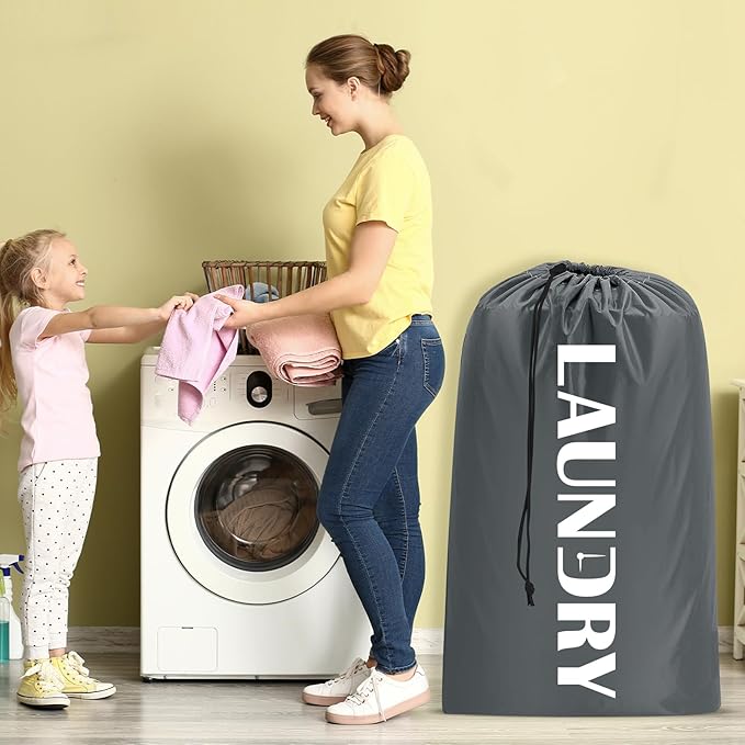 Sylfairy Laundry bags, 2 Pack Travel Laundry Bag for Dirty Clothes with Drawstring, Heavy Duty Laundry Bag for Traveling Camping, Easy Fit a Laundry Hamper or Basket Travel Essentials