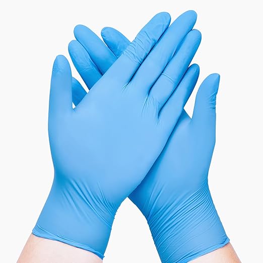Disposable Nitrile Exam Gloves, Blue, Nitrile Gloves Disposable Latex Free, Medical Gloves, Cleaning Gloves, Food-Safe Rubber Gloves, Powder Free, Non-Sterile, 50-ct Box (Small)