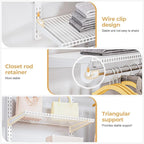 Wire Closet Organizer System, Wall Mounted 8.7 Ft. Custom Closet Kit for Bedrooms Laundry Mudroom Garage Basement, Adjustable Storage Shelves for Clothes Shoes Handbags