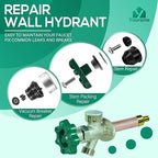 P-164KT-807 Complete Wall Hydrant Service Repair Kit for Prier P-164 Series Wall Hydrant Freezeless Faucet Repair Kit