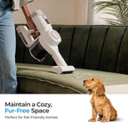 CUCKOO Powerclone Cordless Vacuum Cleaner for Home with Charging Stand, High-Suction Cordless Stick Vacuum Cleaner for Hardwood Floor and Carpet, Includes Multiple Attachments, White (CVC-A1410NW)