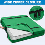 TICONN Mattress Bags for Moving, Heavy Duty Full Mattress Cover Storage Bag with Full-Around Handle and Adjustable Buckles (Green, Full)