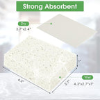 12 PCS Dish Sponges Kitchen, Non Scratch Cleaning Sponge for Non Stick Cookware, Natural Compressed Cellulose Wash Scrub for Household Bathroom, Soft Washing Scrubbers (White)