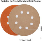 50pcs Sandpaper 8 Hole 5 inch Sanding Discs Hook and Loop 60/180/240/400/800/1200/2500/4000/7000/10000 Grits with Hand Sander for Automotive Metal Polishin